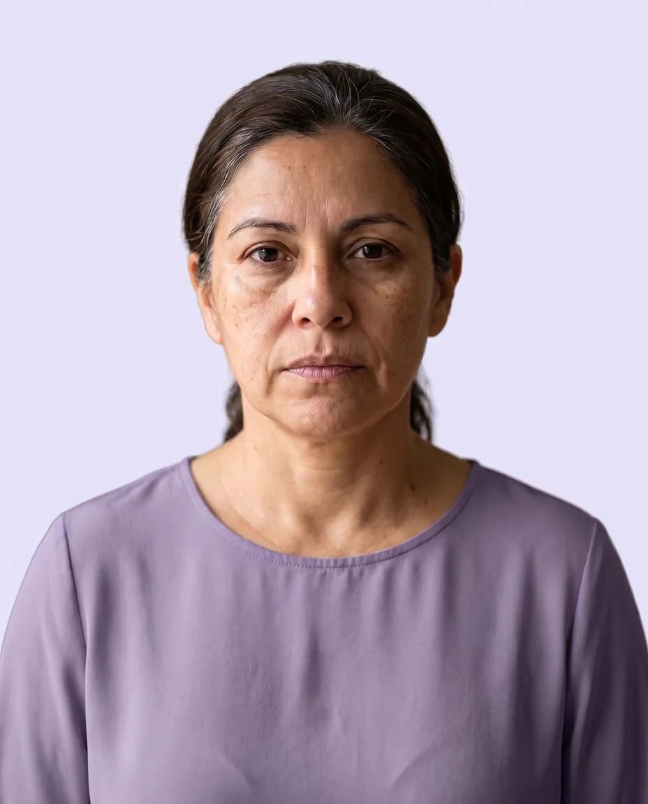 La clienta antes del rejuvenecimiento facial
